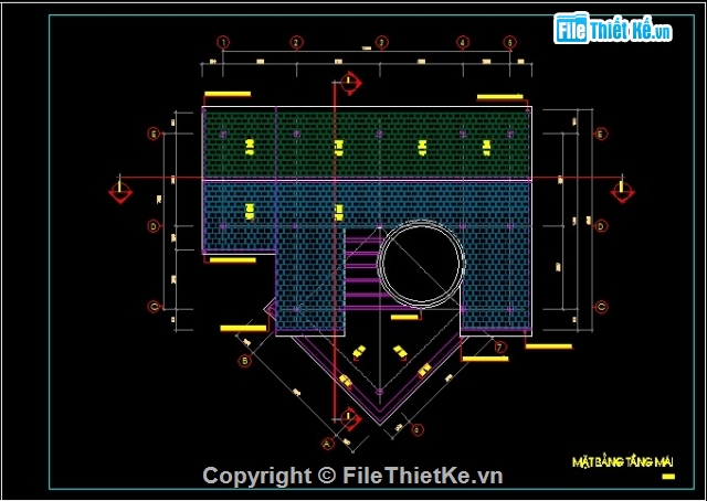 bản vẽ biệt thự 3 tầng kích thước 11x12m,bản vẽ biệt thự 11x12m,biệt thự 3 tầng